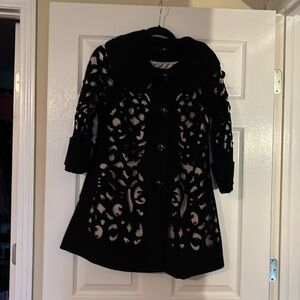 Euc RYU Black laser cut coat